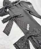 Ank Rouge ドットリボンのふりふりのカットパンツ