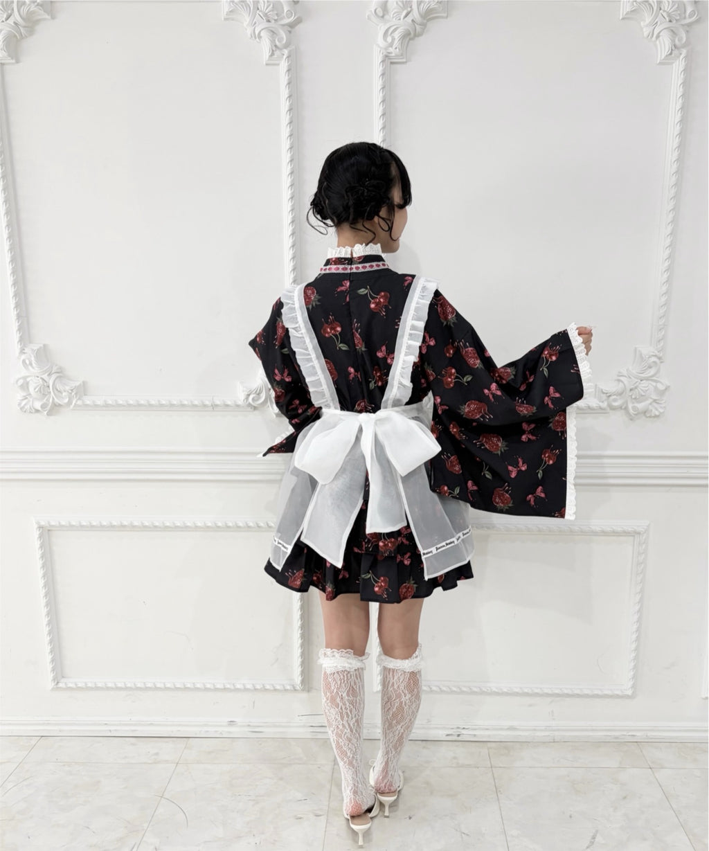 Jamieエーエヌケー 【ワンピースタイプ】ハートエプロンゴシック苺浴衣ドレス
