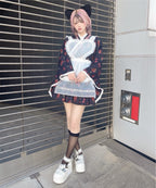 Jamieエーエヌケー 【ワンピースタイプ】ハートエプロンゴシック苺浴衣ドレス