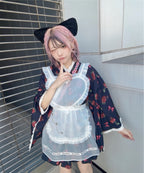 Jamieエーエヌケー 【ワンピースタイプ】ハートエプロンゴシック苺浴衣ドレス