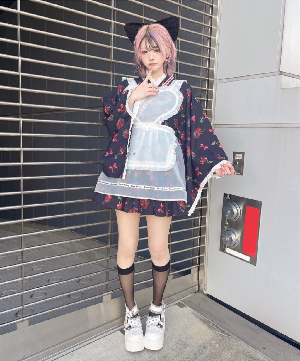 Jamieエーエヌケー 【ワンピースタイプ】ハートエプロンゴシック苺浴衣ドレス