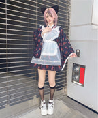 Jamieエーエヌケー 【ワンピースタイプ】ハートエプロンゴシック苺浴衣ドレス