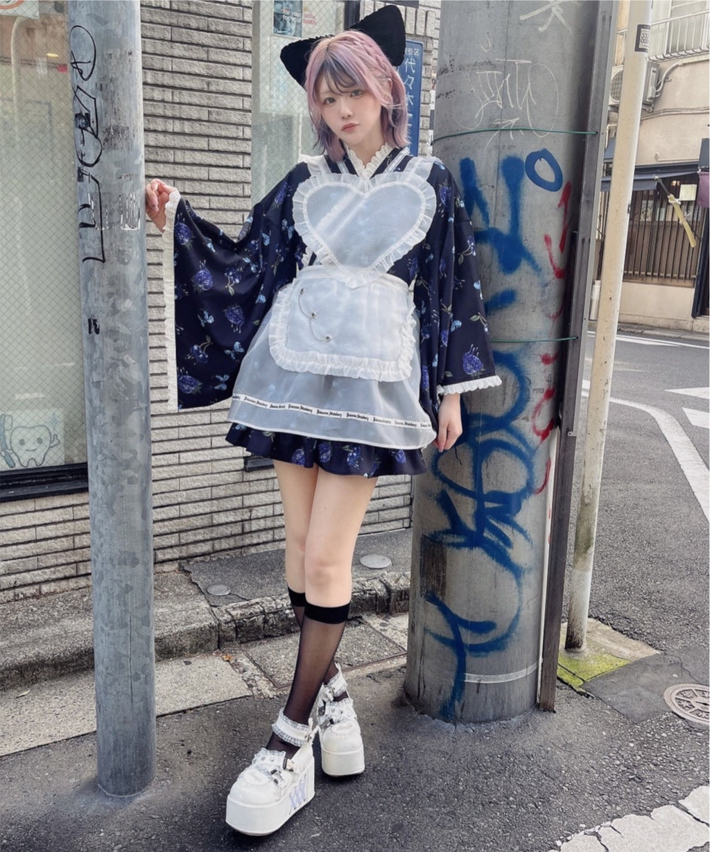 Jamieエーエヌケー 【ワンピースタイプ】ハートエプロンゴシック苺浴衣ドレス
