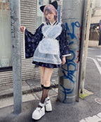 Jamieエーエヌケー 【ワンピースタイプ】ハートエプロンゴシック苺浴衣ドレス