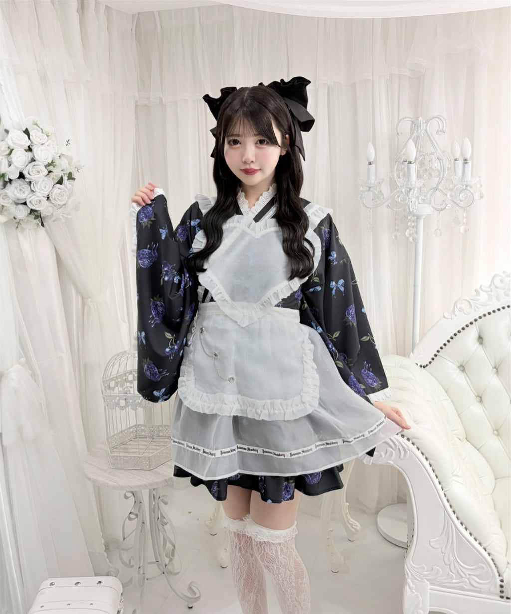 Jamieエーエヌケー 【ワンピースタイプ】ハートエプロンゴシック苺浴衣ドレス