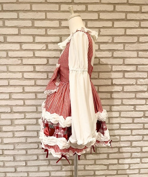 【予約商品】 Ank Rouge ショートケーキの夢ワンピース【ギンガム】