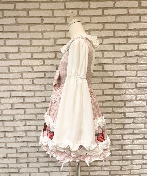 【予約商品】 Ank Rouge ショートケーキの夢ワンピース【ギンガム】