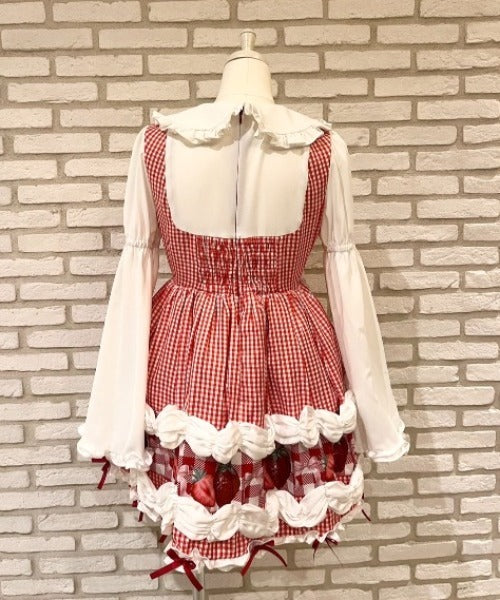 【予約商品】 Ank Rouge ショートケーキの夢ワンピース【ギンガム】