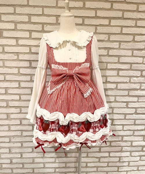 【予約商品】 Ank Rouge ショートケーキの夢ワンピース【ギンガム】