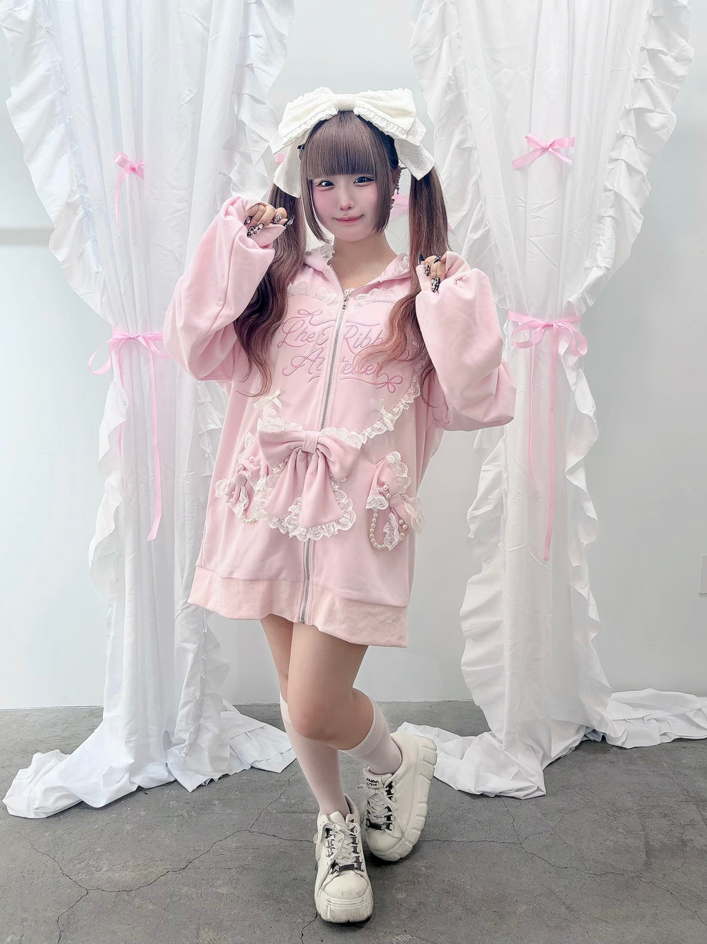 【予約商品】Ank Rouge ハートウサギのBIGパーカー