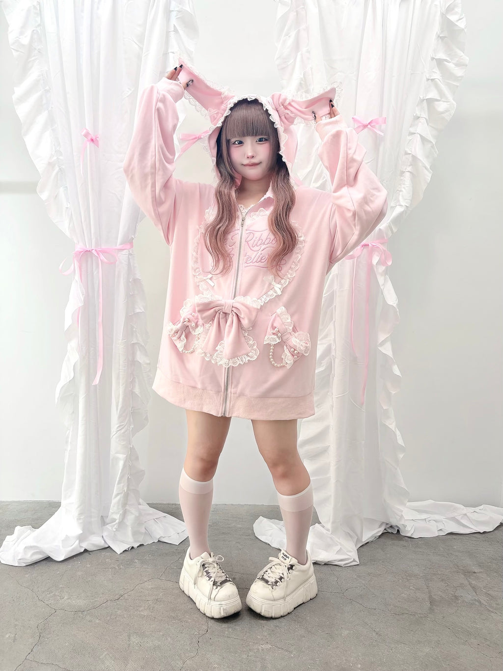 【予約商品】Ank Rouge ハートウサギのBIGパーカー