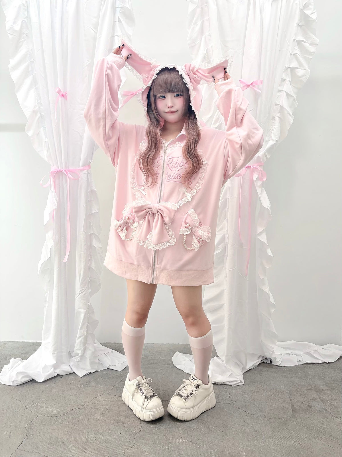 【予約商品】Ank Rouge ハートウサギのBIGパーカー