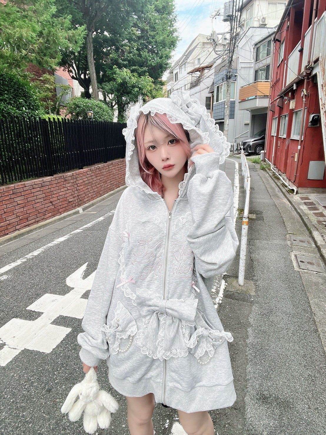 【予約商品】Ank Rouge ハートウサギのBIGパーカー