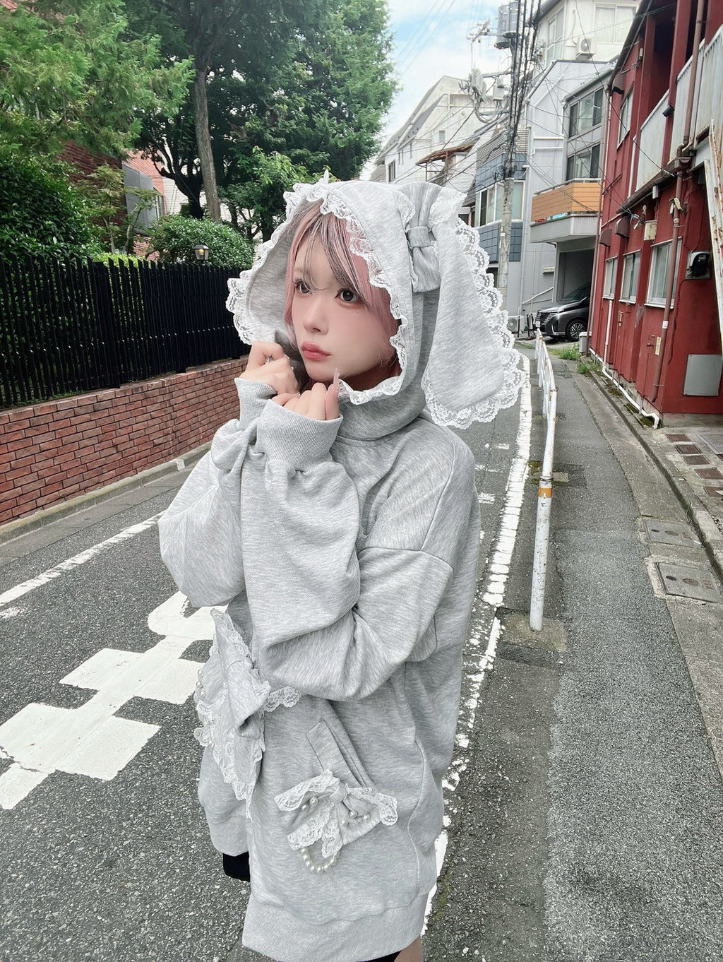 【予約商品】Ank Rouge ハートウサギのBIGパーカー