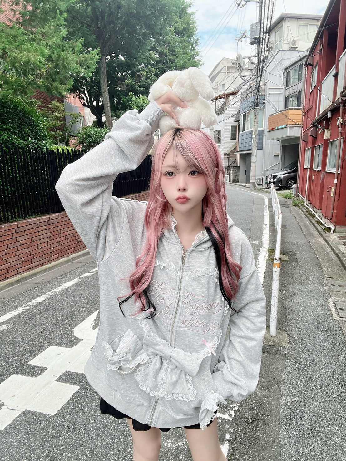 【予約商品】Ank Rouge ハートウサギのBIGパーカー