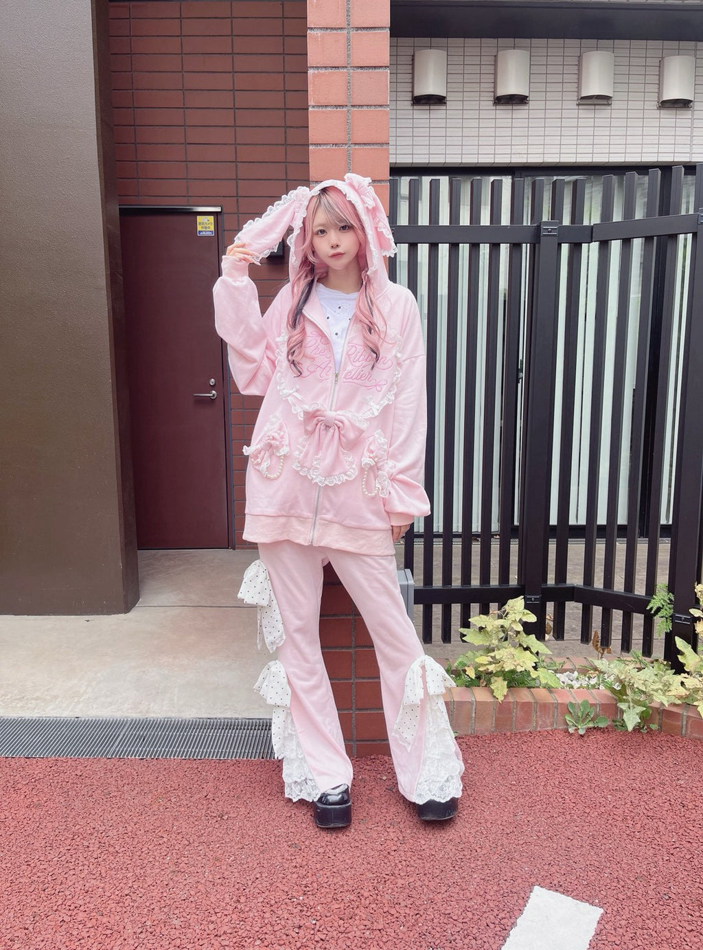 【予約商品】Ank Rouge ハートウサギのBIGパーカー