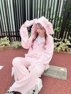 Ank Rouge ドットリボンのふりふりのカットパンツ