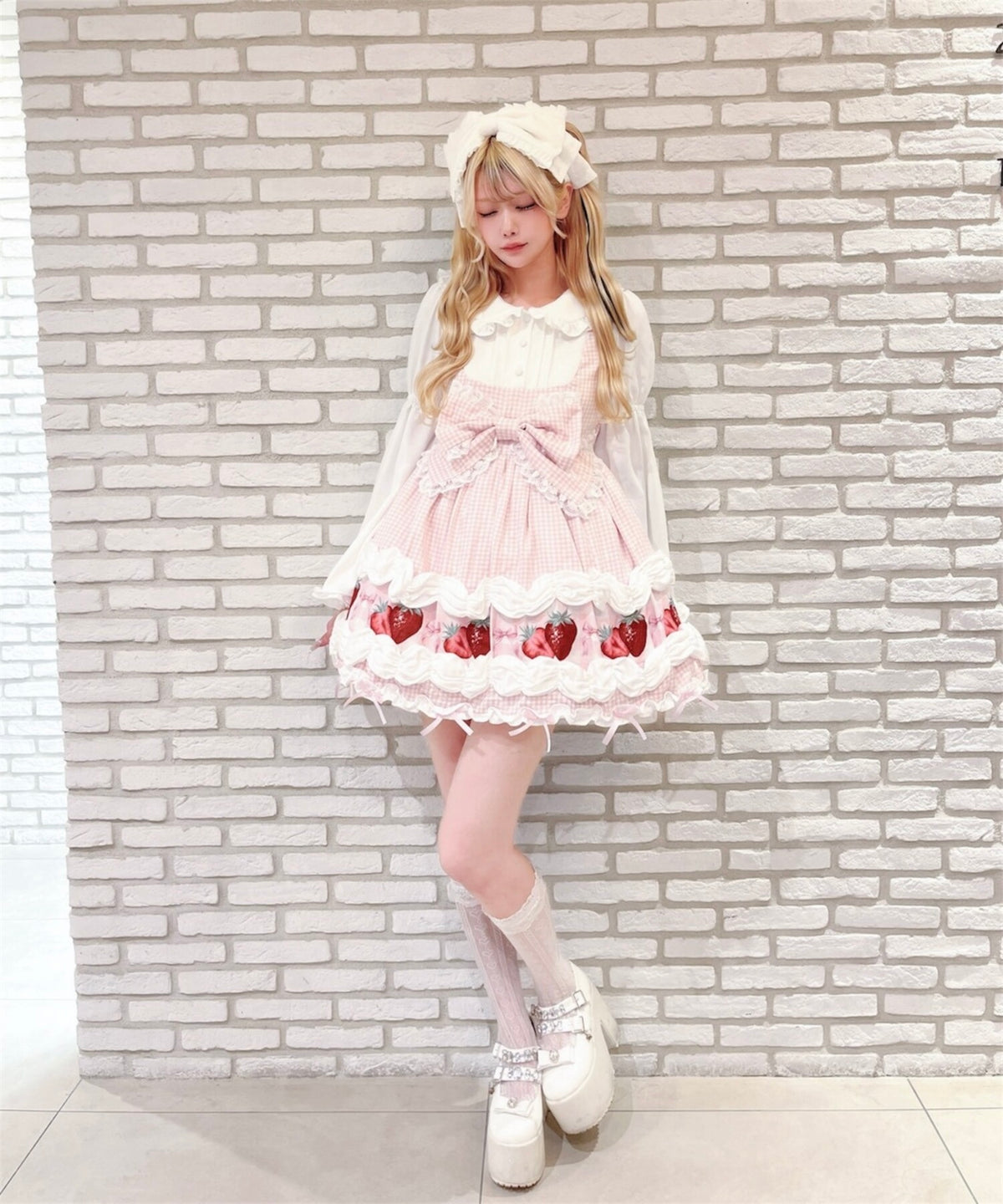 【予約商品】 Ank Rouge ショートケーキの夢ワンピース【ギンガム】