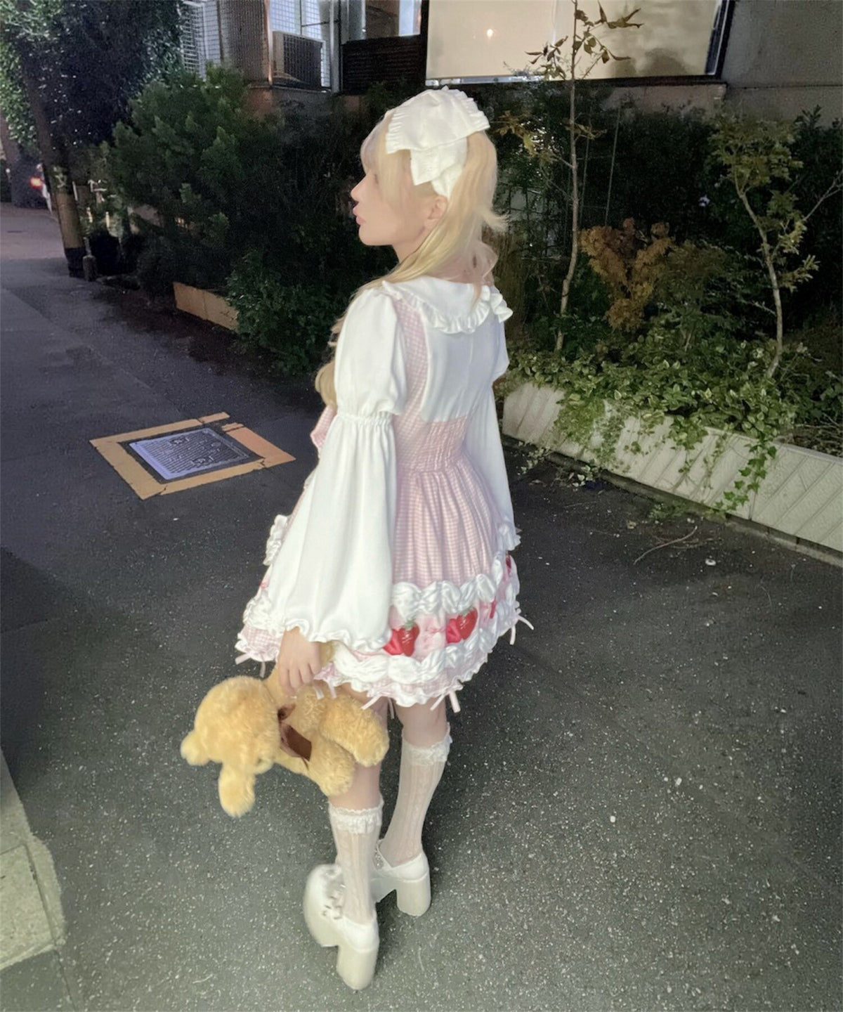 【予約商品】 Ank Rouge ショートケーキの夢ワンピース【ギンガム】