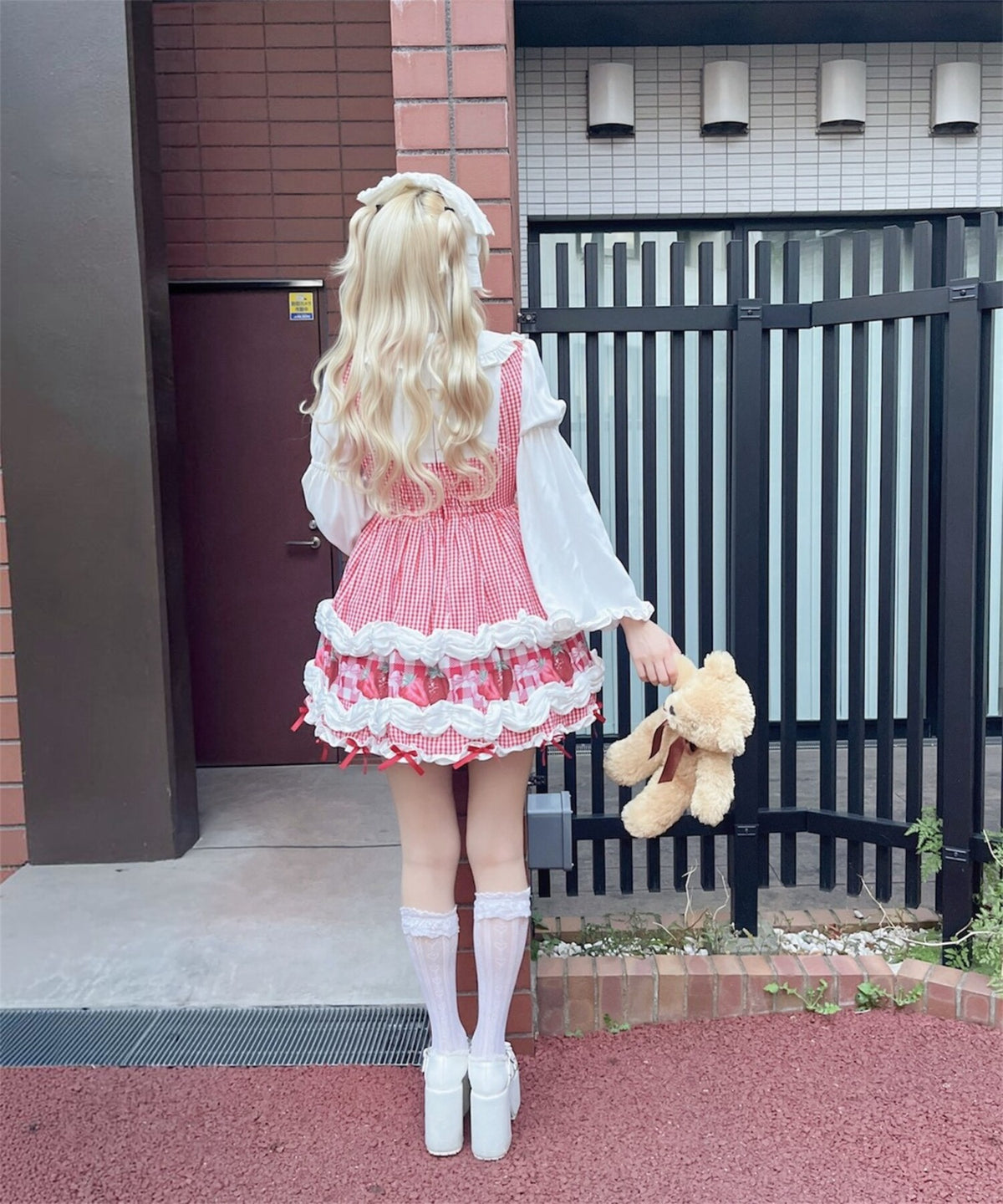【予約商品】 Ank Rouge ショートケーキの夢ワンピース【ギンガム】