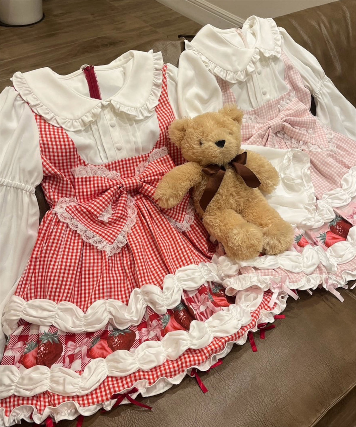 【予約商品】 Ank Rouge ショートケーキの夢ワンピース【ギンガム】