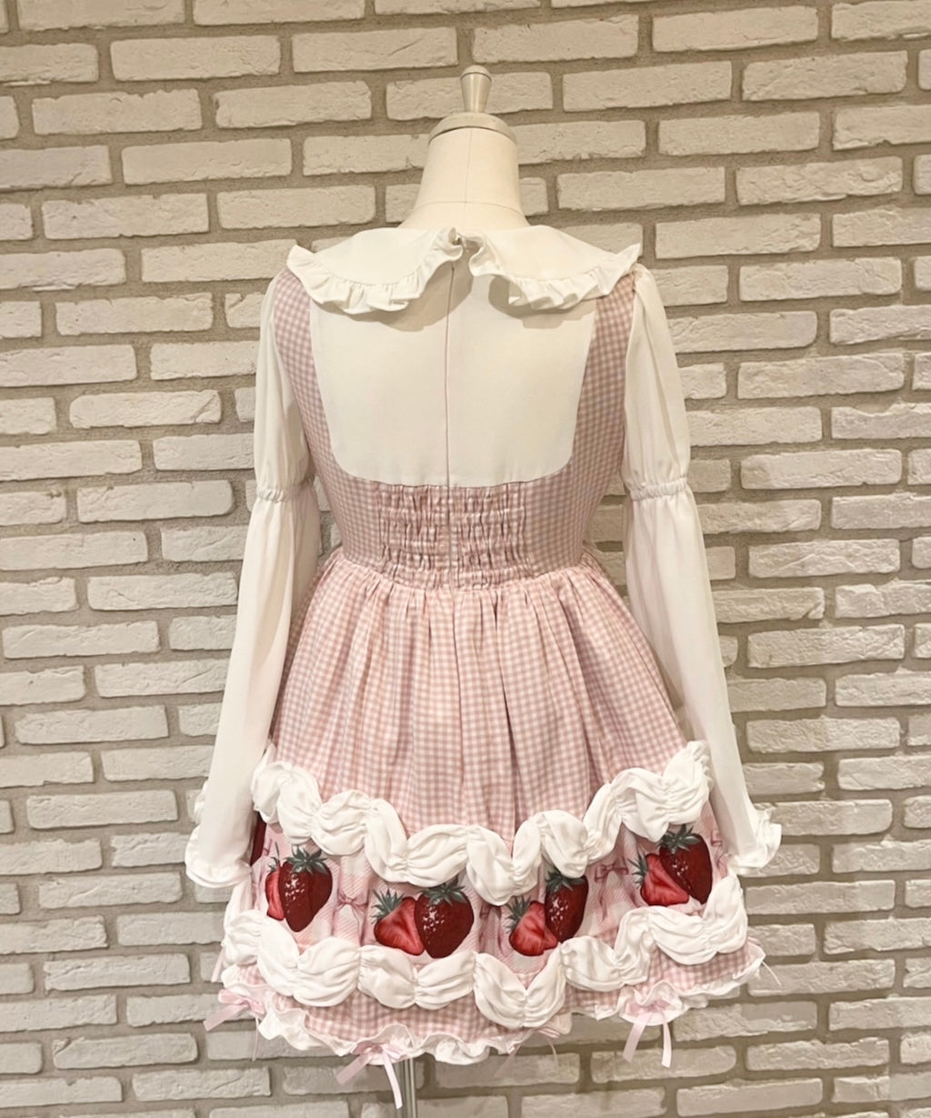 【予約商品】 Ank Rouge ショートケーキの夢ワンピース【ギンガム】
