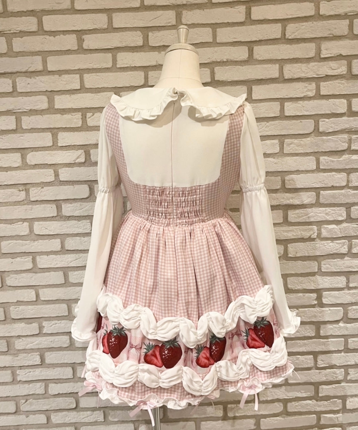 【予約商品】 Ank Rouge ショートケーキの夢ワンピース【ギンガム】