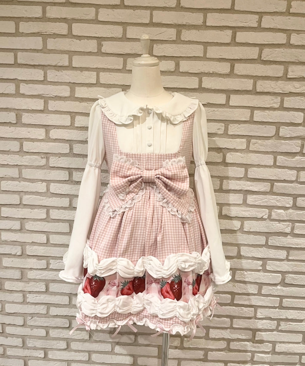 【予約商品】 Ank Rouge ショートケーキの夢ワンピース【ギンガム】