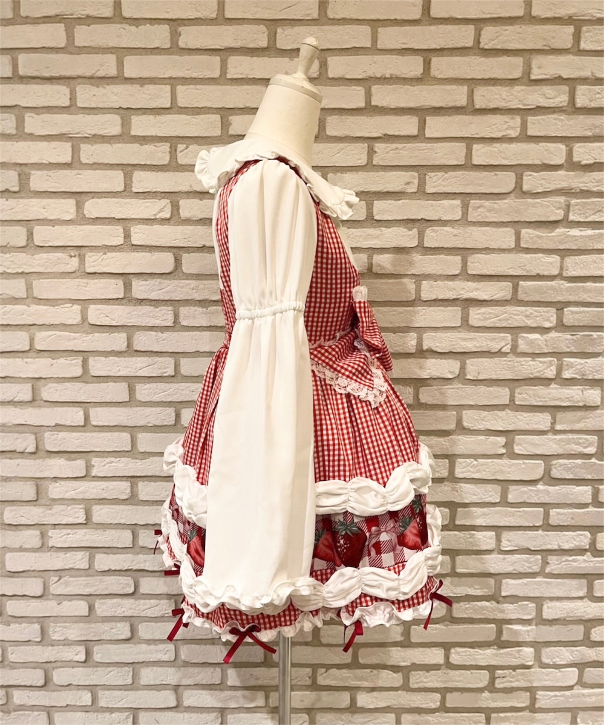 【予約商品】 Ank Rouge ショートケーキの夢ワンピース【ギンガム】