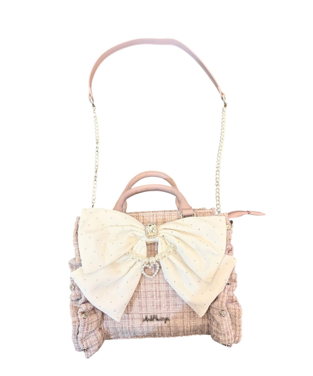 【予約商品】　Ank Rouge キラキラツイードリボンBAG
