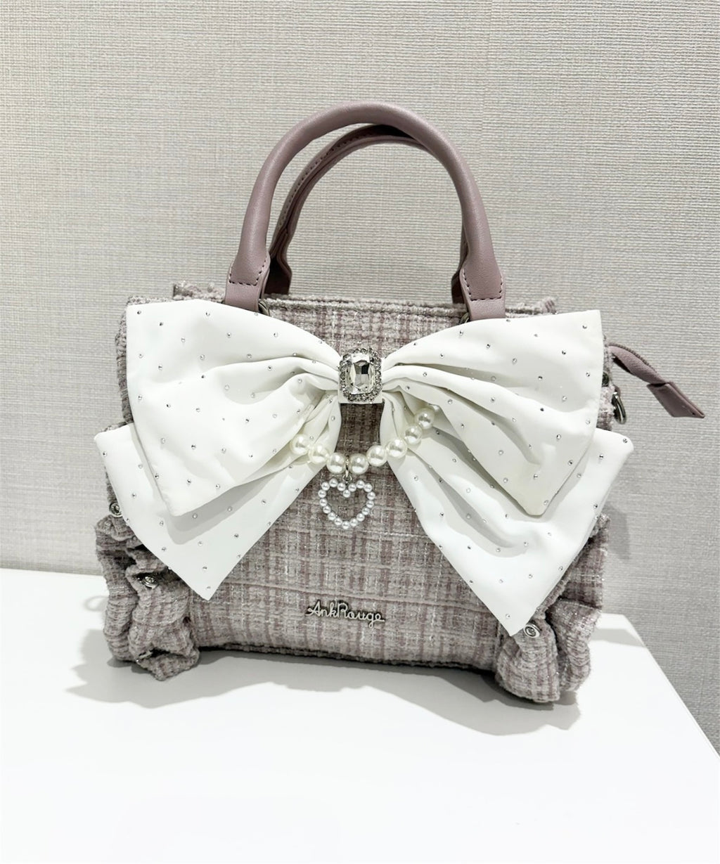 【予約商品】　Ank Rouge キラキラツイードリボンBAG