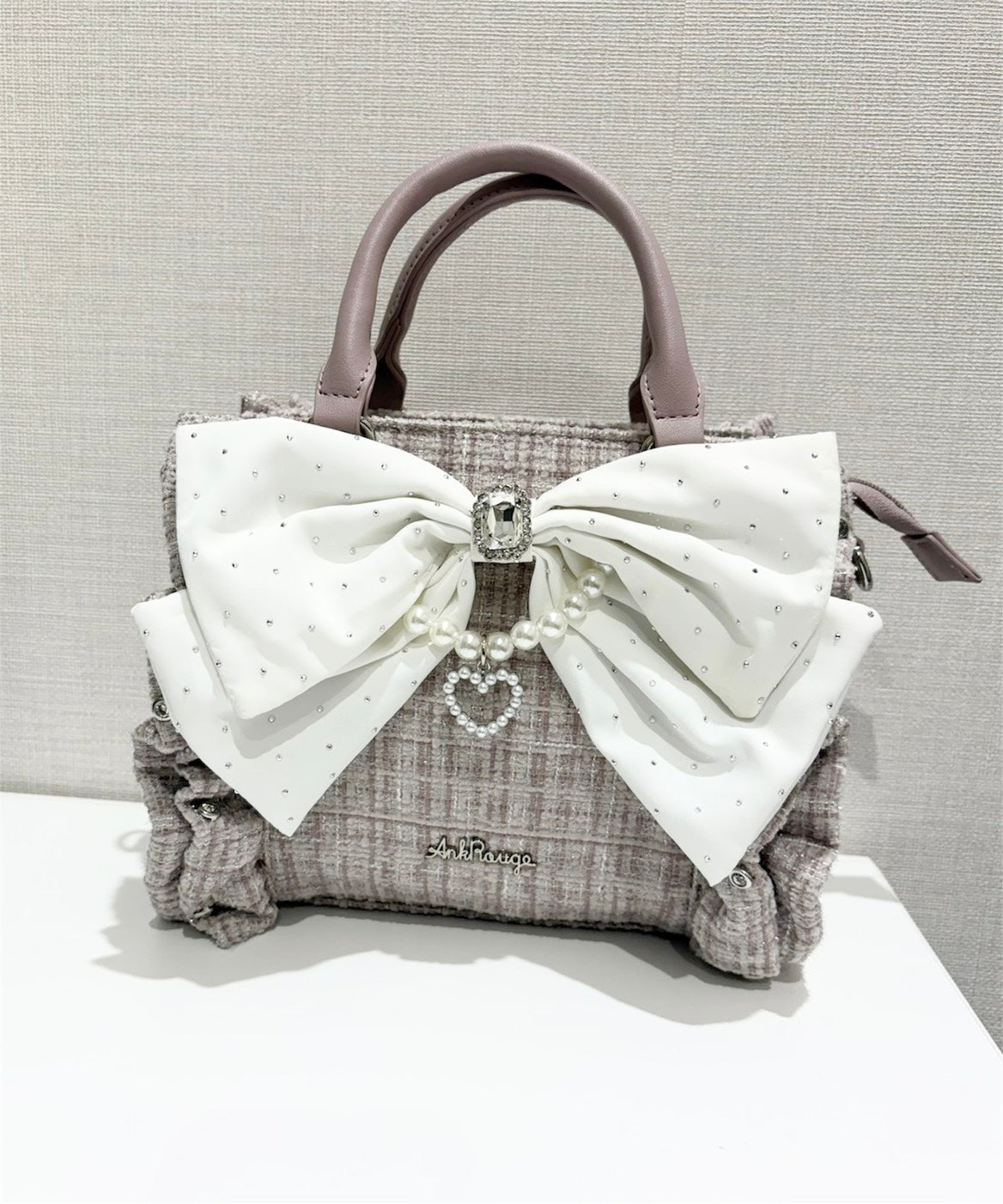 【予約商品】　Ank Rouge キラキラツイードリボンBAG