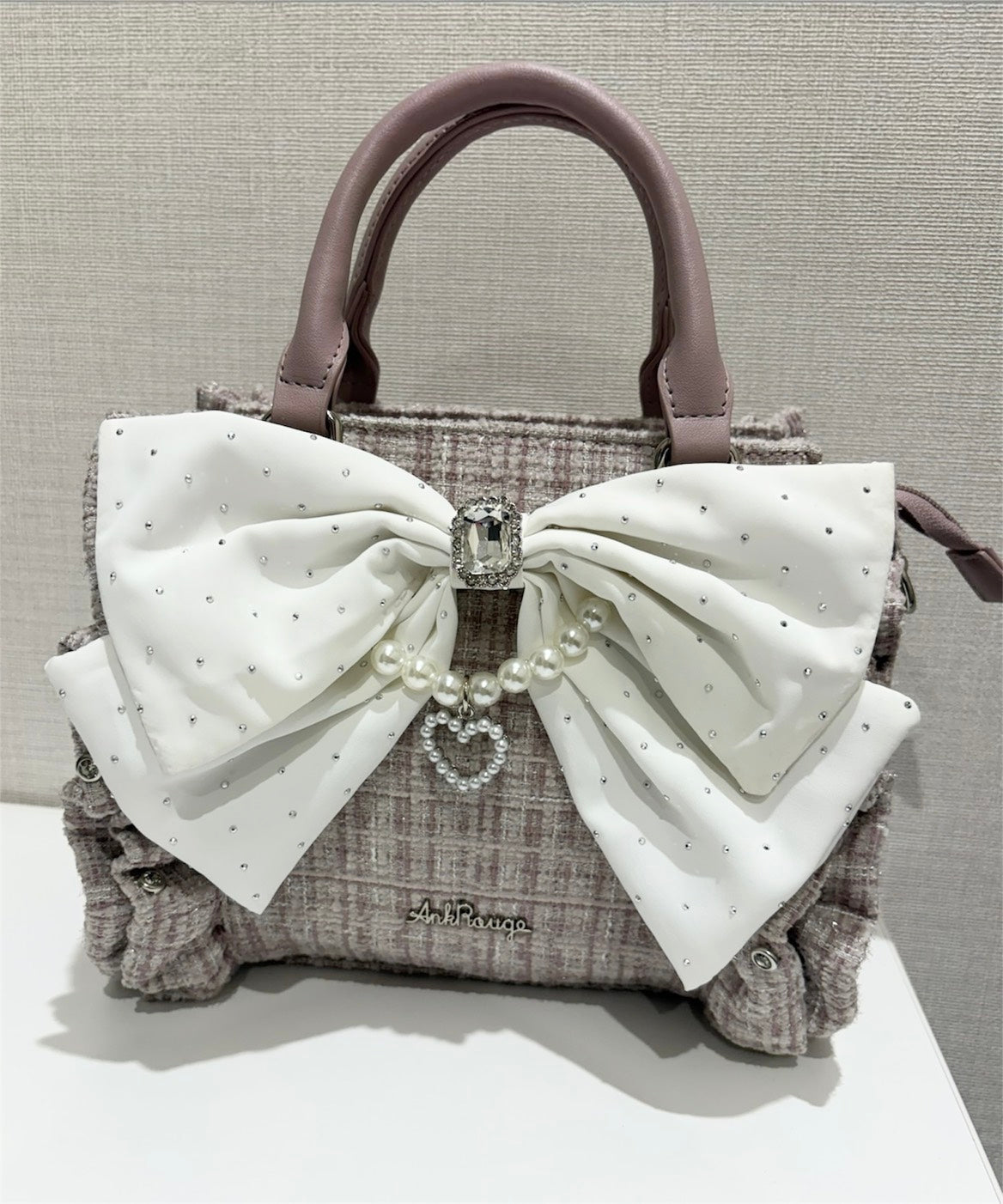【予約商品】　Ank Rouge キラキラツイードリボンBAG