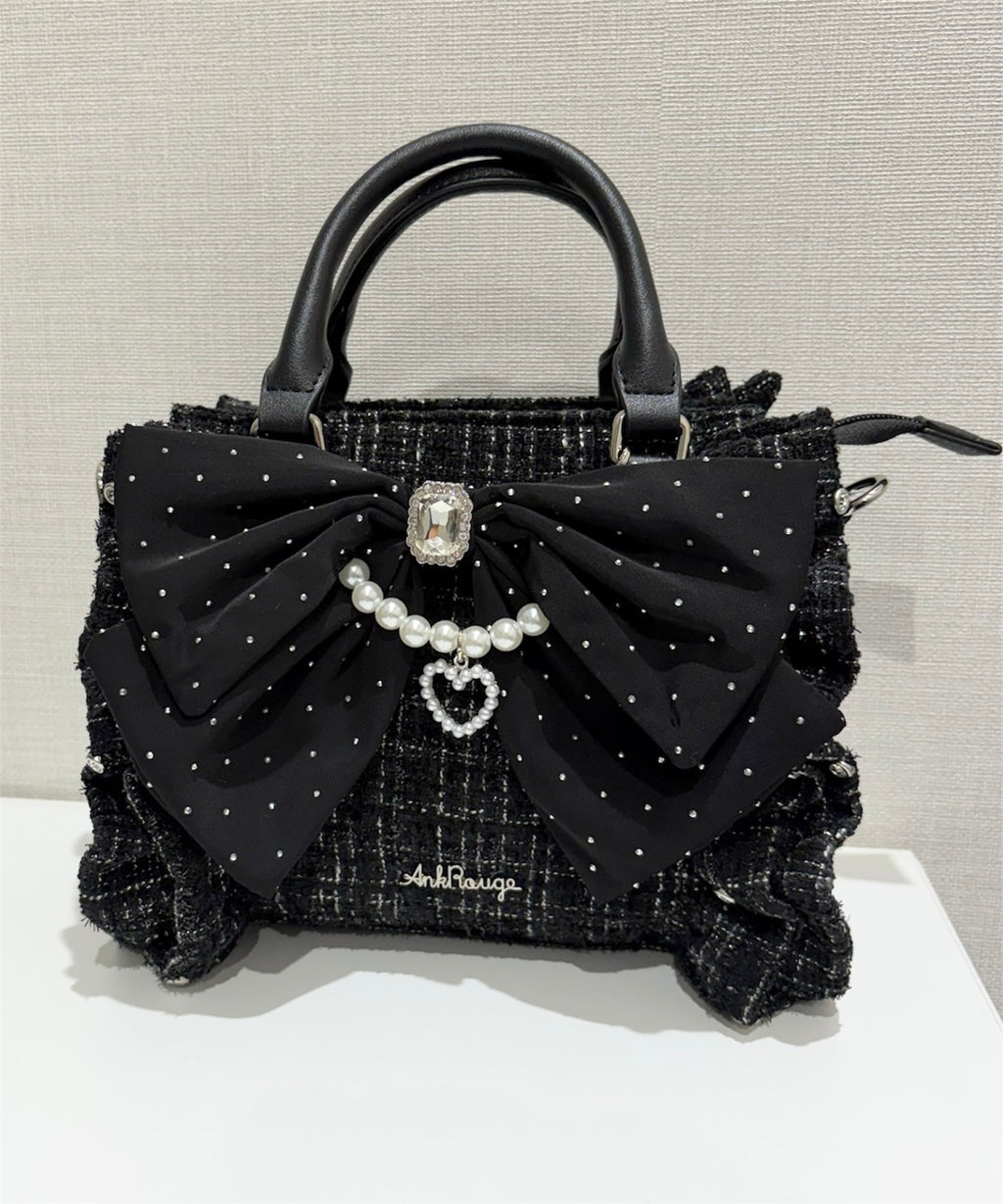 【予約商品】　Ank Rouge キラキラツイードリボンBAG