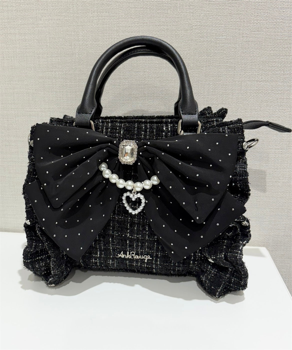 【予約商品】　Ank Rouge キラキラツイードリボンBAG