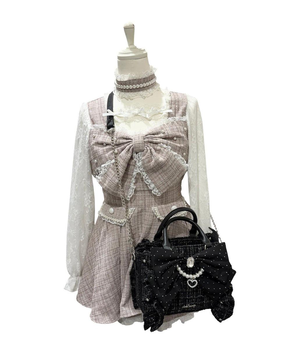 【予約商品】　Ank Rouge キラキラツイードリボンBAG