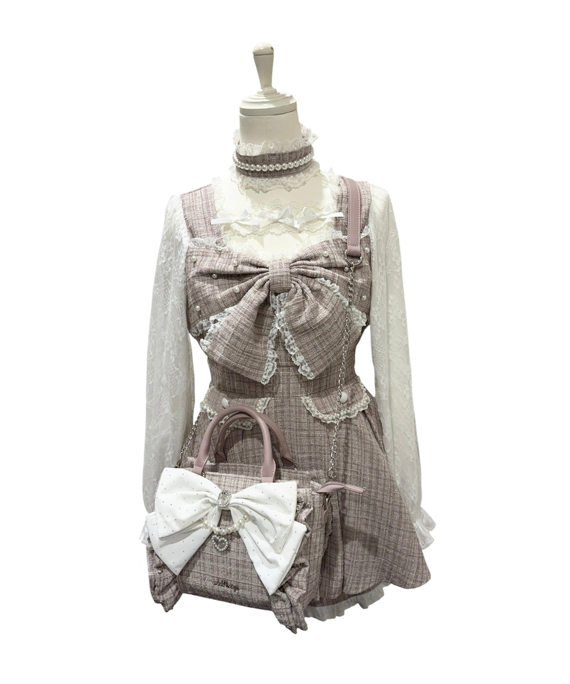 【予約商品】　Ank Rouge キラキラツイードリボンBAG