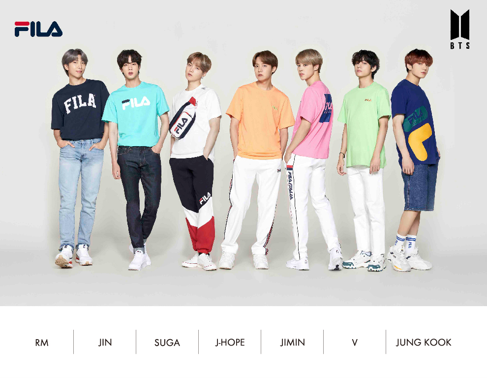 BTS着用モデルFILA Teeシャツ発売